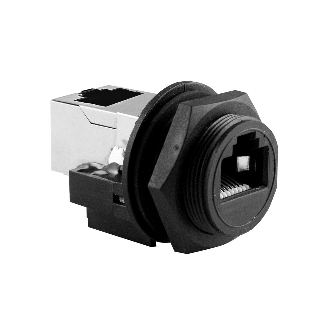 Panel Mount Ethernet Port, RJ45 to RJ45 Right Angle RJ45 ...